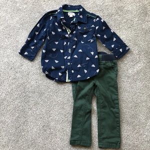 Hatley shirt Sz 2 and Nano pants Sz 24mo